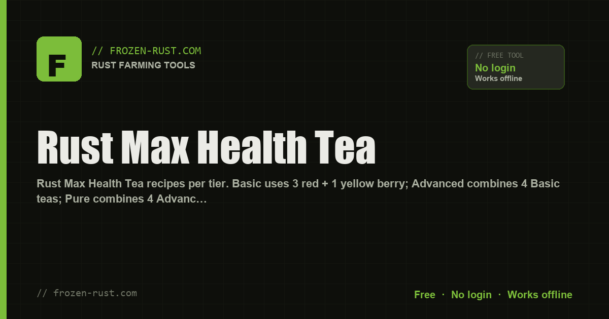 Rust Max Health Tea