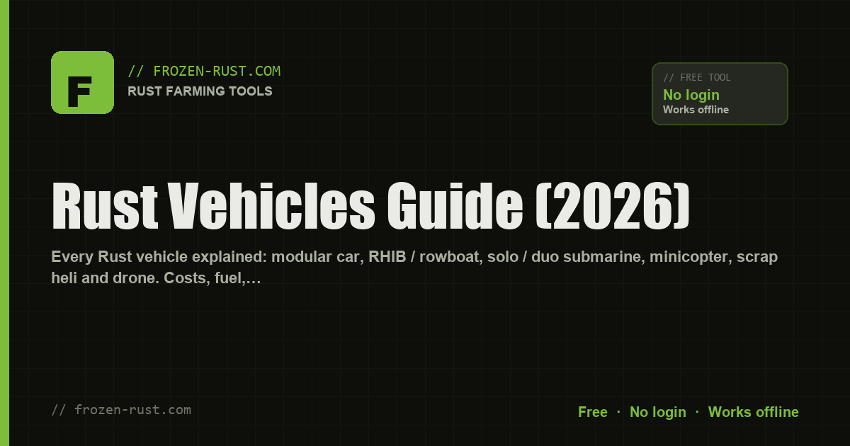 Rust Vehicles Guide