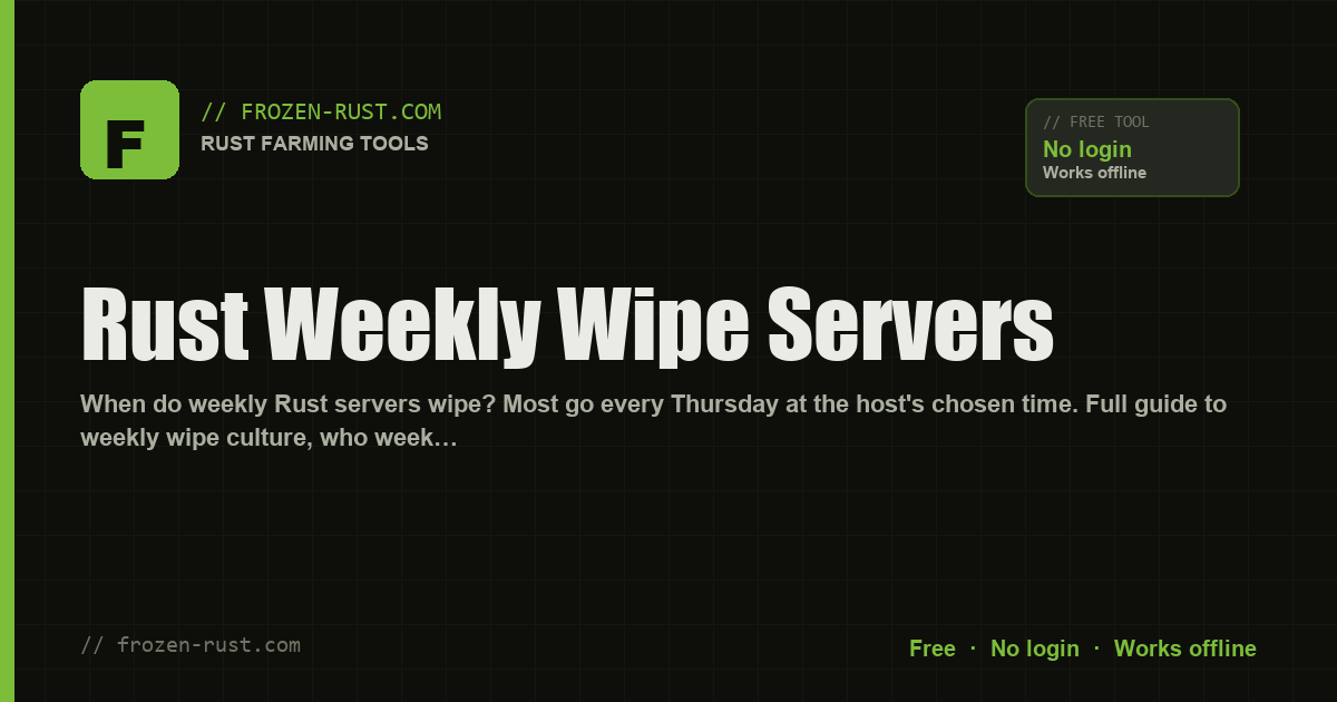 Rust Weekly Wipe Servers